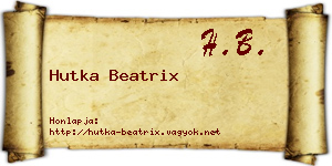 Hutka Beatrix névjegykártya